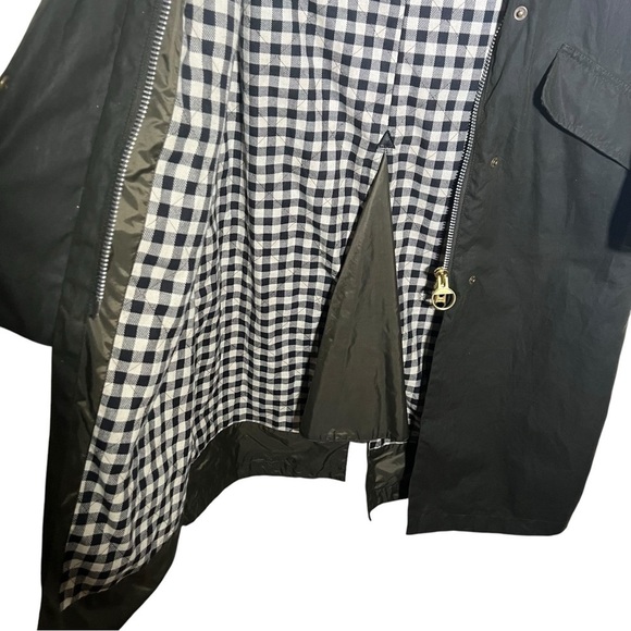 Barbour by Alexachung Trudie  Green Waxed Long Coat Jacket US 8 - Picture 10 of 16